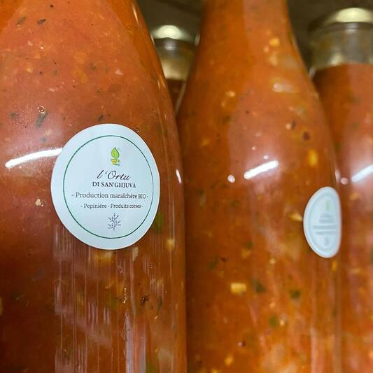 Sauce tomate bio corse maraicher l ortu di san ghjuva cauro