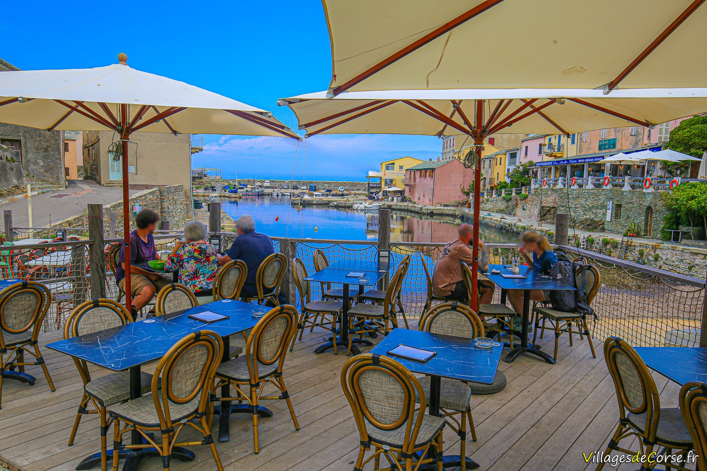 Terrace of the restaurant Chez Marc in Centuri - Cap Corse