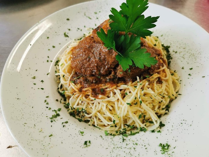 Pasta mit korsischem Kalbsragout - Restaurant I Fratelli in Rapale.