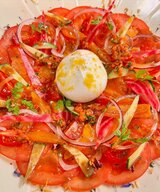 Burratina tomates - Restaurant U Palmentu - Centuri, Korsika