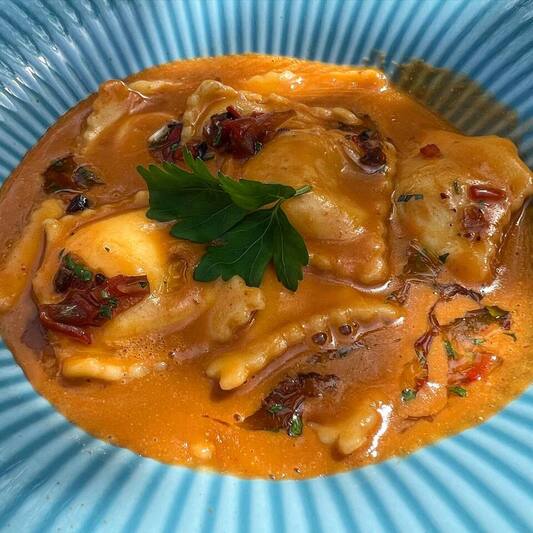 Lobster and shellfish ravioli with bisque - Restaurant U Palmentu - Centuri, Corsica