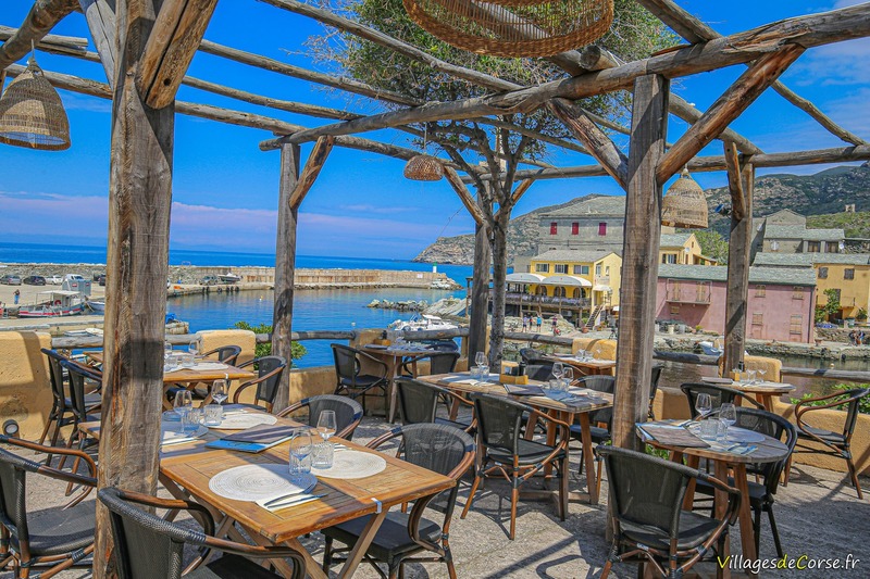 Restaurant terrace u palmentu centuri port sea view cap corse