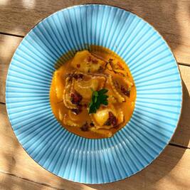 Lobster and shellfish ravioli with bisque - Restaurant U Palmentu - Centuri, Corsica