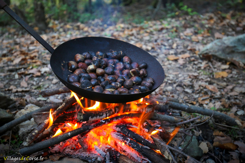 Chataignes au feu de bois corse nebbiu