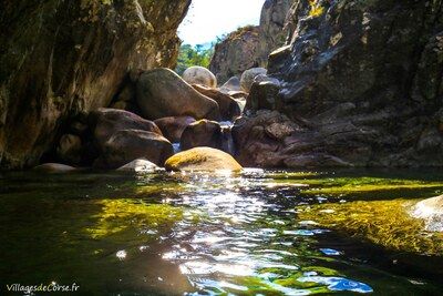 Restonica-Fluss in Corte, 14.08.2020